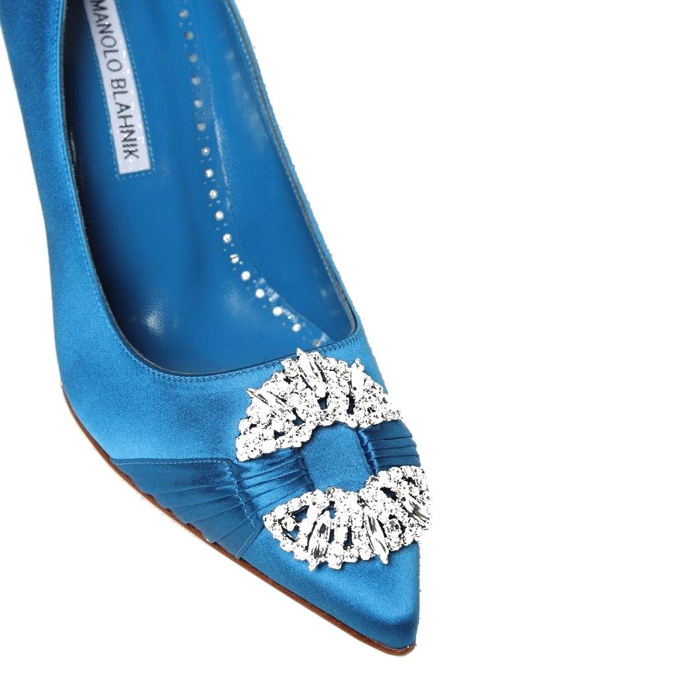 Manolo Blahnik Blue Silk High Heel Pumps | Regal Royce