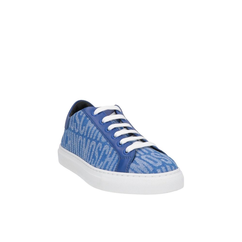 Moschino Couture Blue Leather Low Top Sneakers | Regal Royce