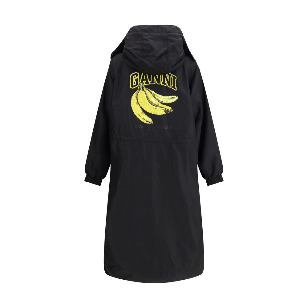Ganni Black Nylon Coat | Regal Royce