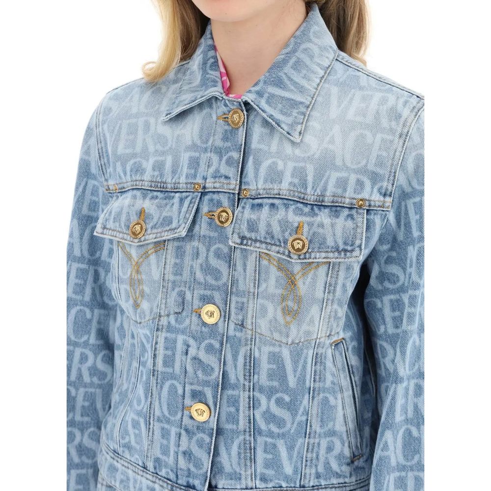 Versace Blue Cotton Denim Jacket | Regal Royce