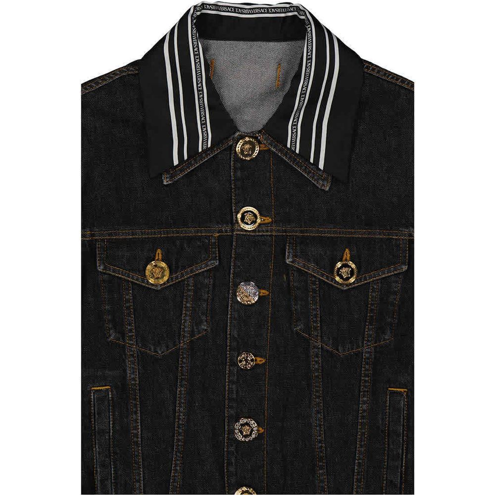 Versace Black Cotton Denim Jacket | Regal Royce