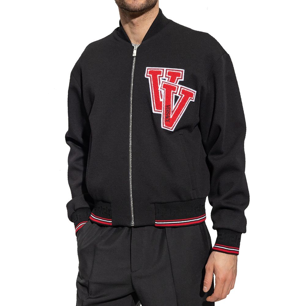 Versace Black Virgin Wool Bomber | Regal Royce