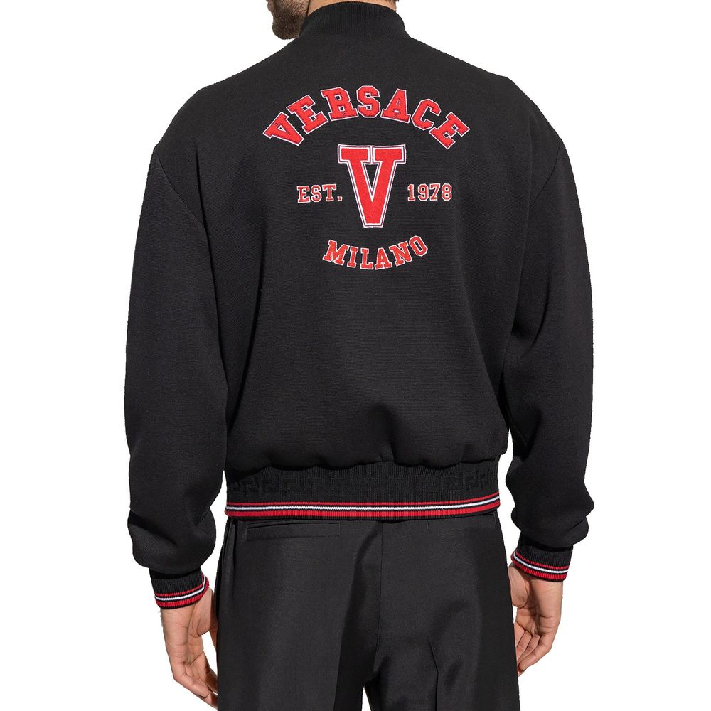 Versace Black Virgin Wool Bomber | Regal Royce