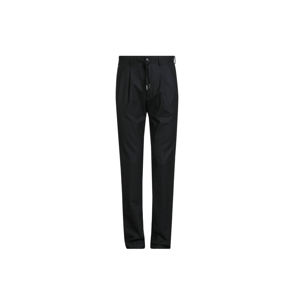 Herno Black Elastane Casual Pants | Regal Royce