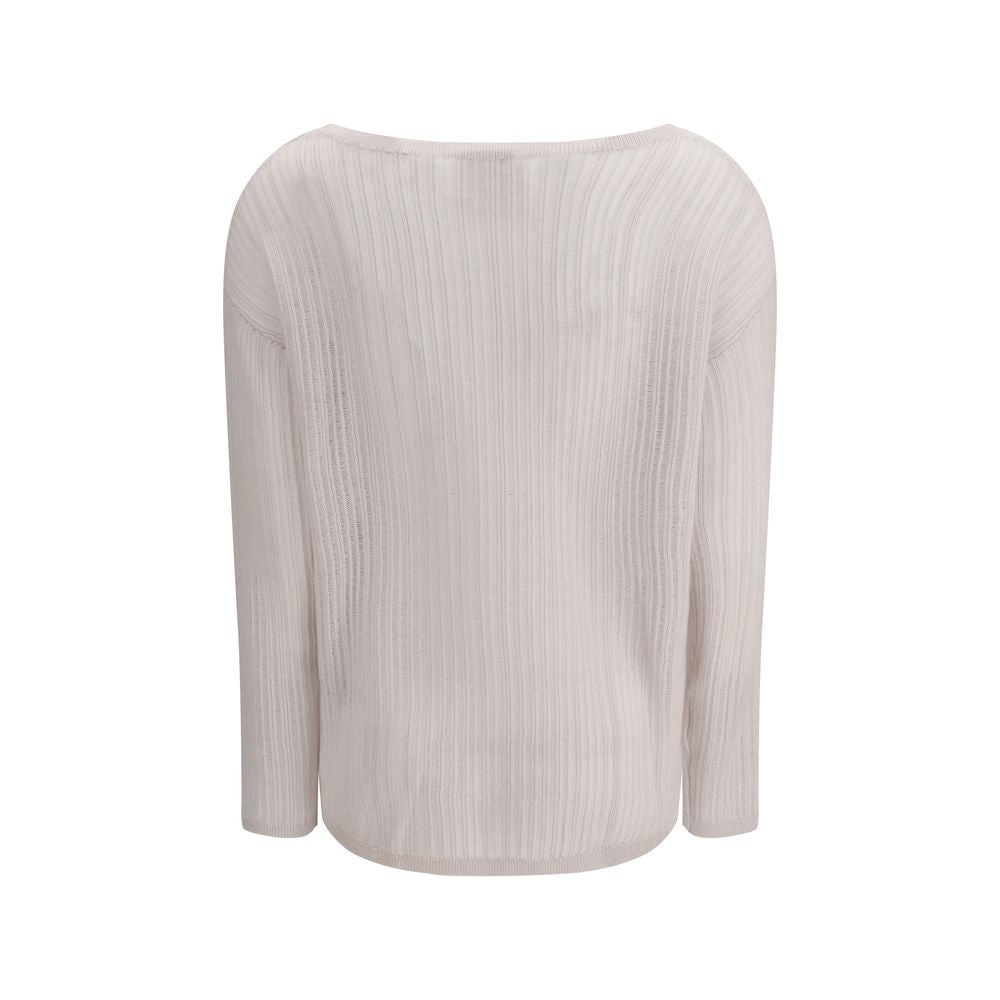 Allude White Cashmere Cashmere Sweater | Regal Royce