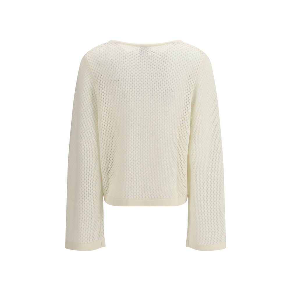 Allude White Fleece Wool Sweatshirt | Regal Royce