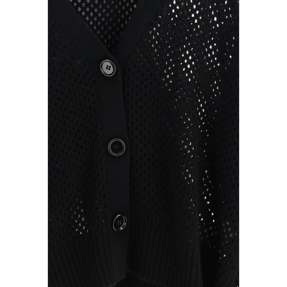 Allude Black Fleece Wool Cardigan | Regal Royce