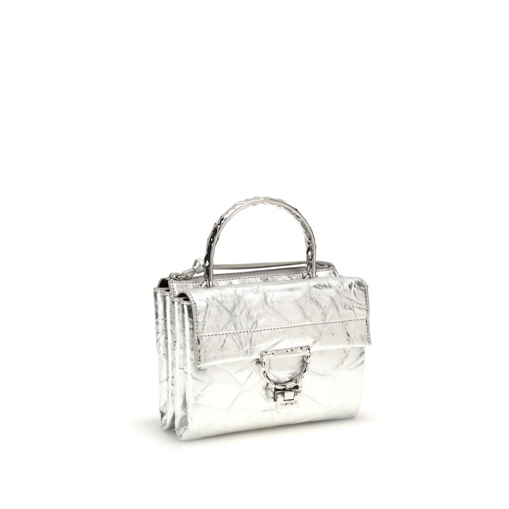 Coccinelle Silver Calf Leather Bos Taurus Handbag | Regal Royce