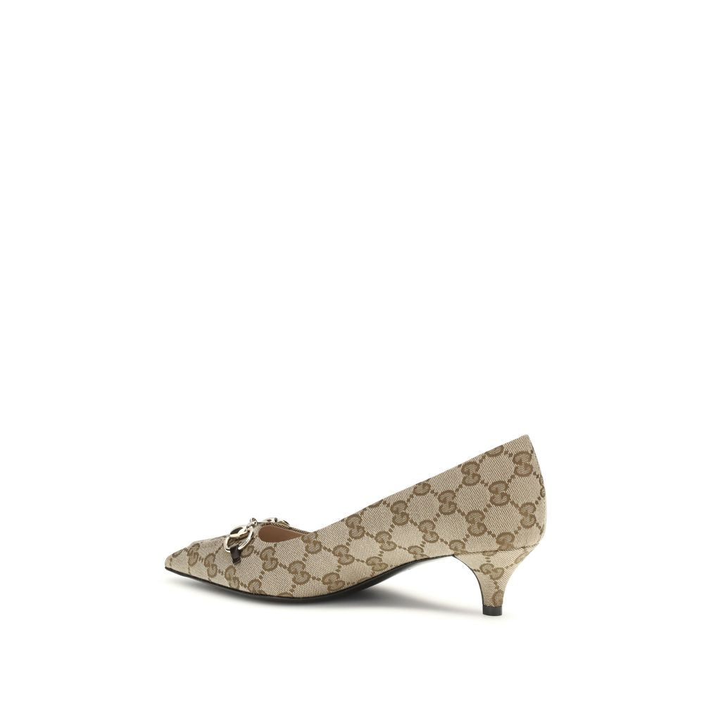 Gucci Beige Fabric Mid Heel Pumps | Regal Royce