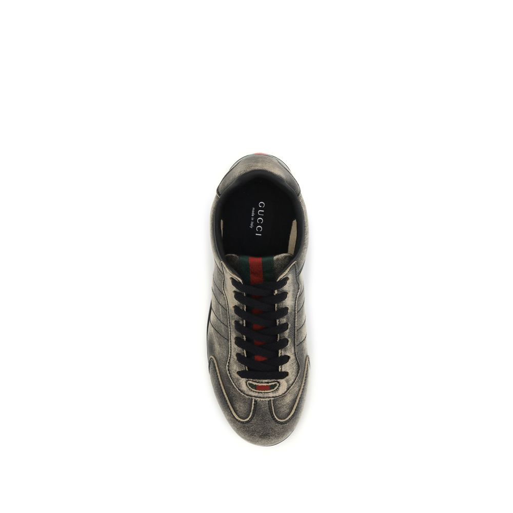Gucci Black Calf Leather Bos Taurus Low Top Sneakers | Regal Royce