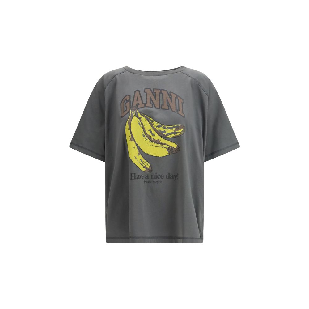 Ganni Gray Cotton T-Shirt | Regal Royce