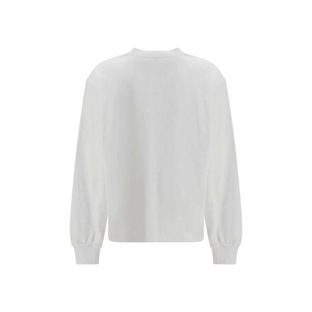 Ganni White Cotton Long Sleeve T-Shirt | Regal Royce