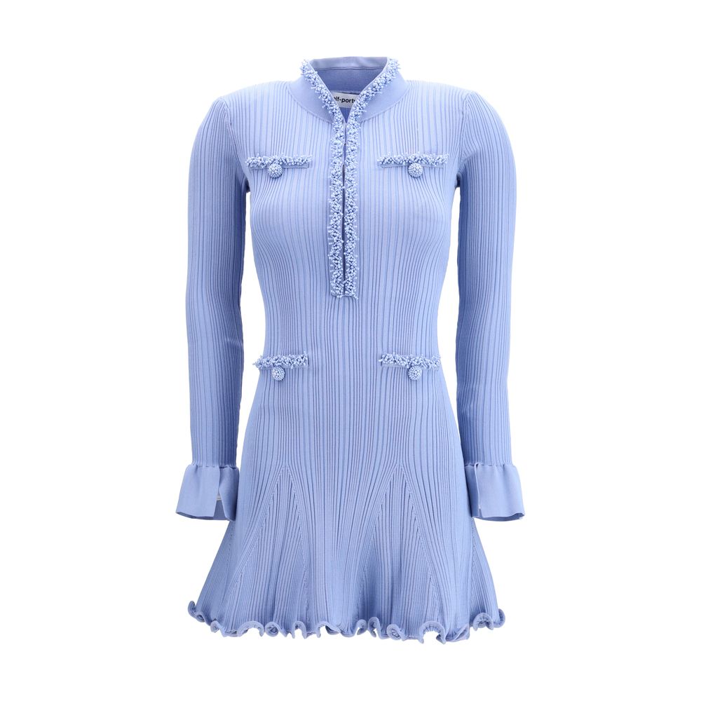 Self-Portrait Light Blue Viscose Casual Dress | Regal Royce