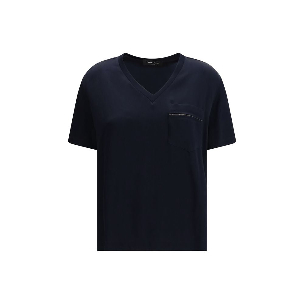 Fabiana Filippi Blue Viscose T-Shirt | Regal Royce