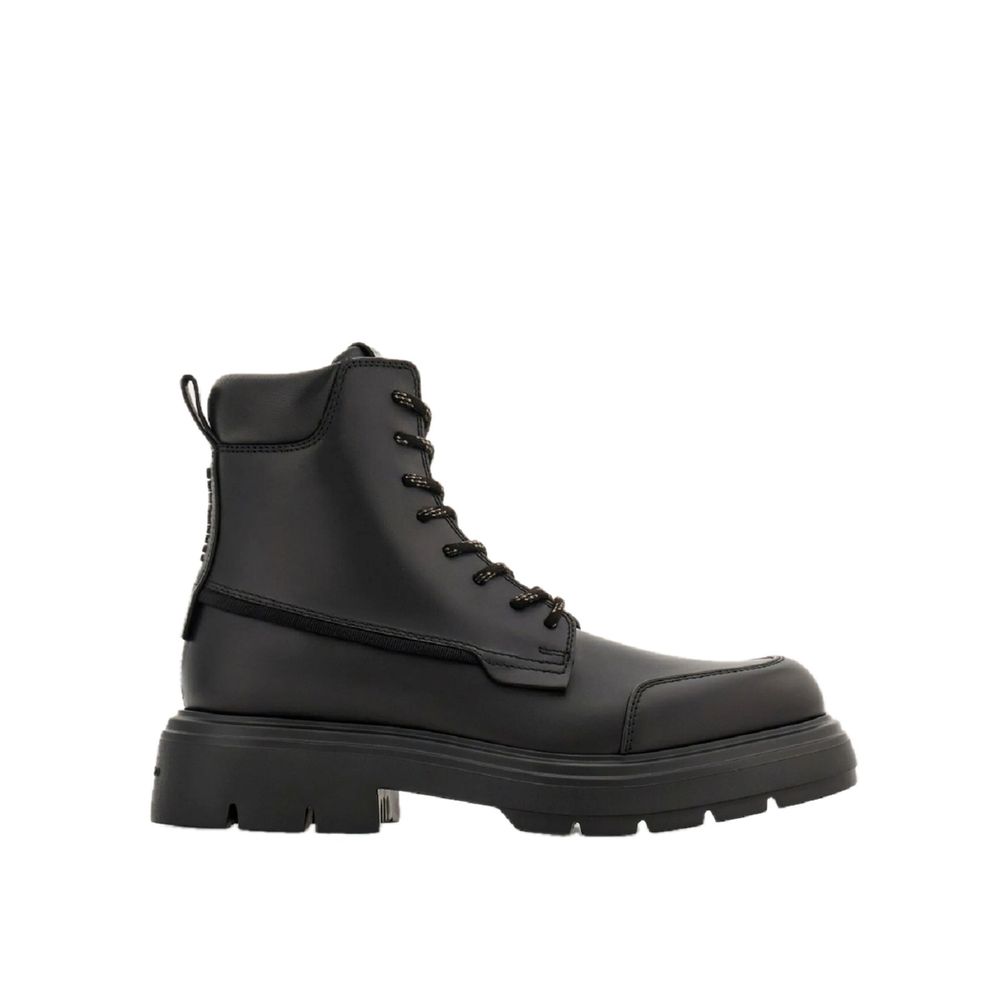 Salvatore Ferragamo Black Calfskin Lace-Up Boots | Regal Royce