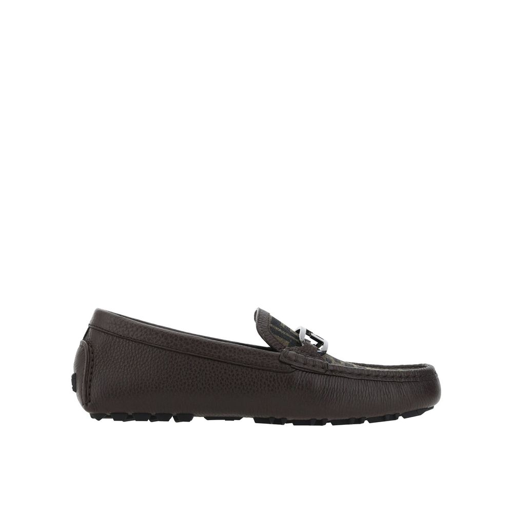 Fendi Brown Calfskin Slip-On Loafers | Regal Royce