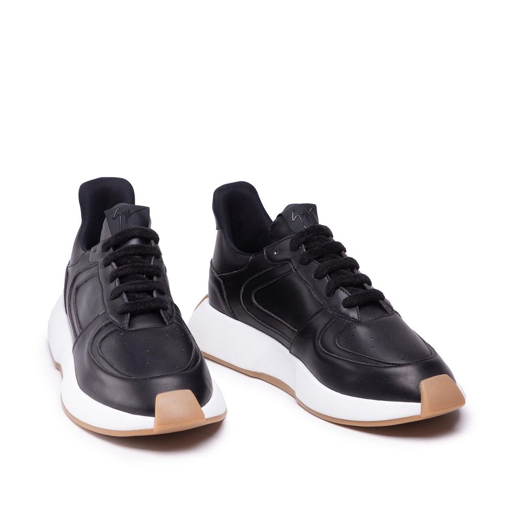 Giuseppe Zanotti Black Calfskin Low Top Sneakers | Regal Royce
