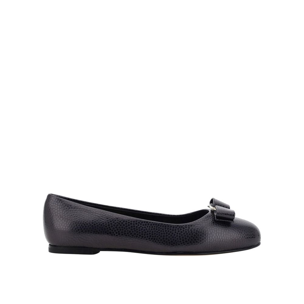 Salvatore Ferragamo Black Calfskin Ballet Flats | Regal Royce