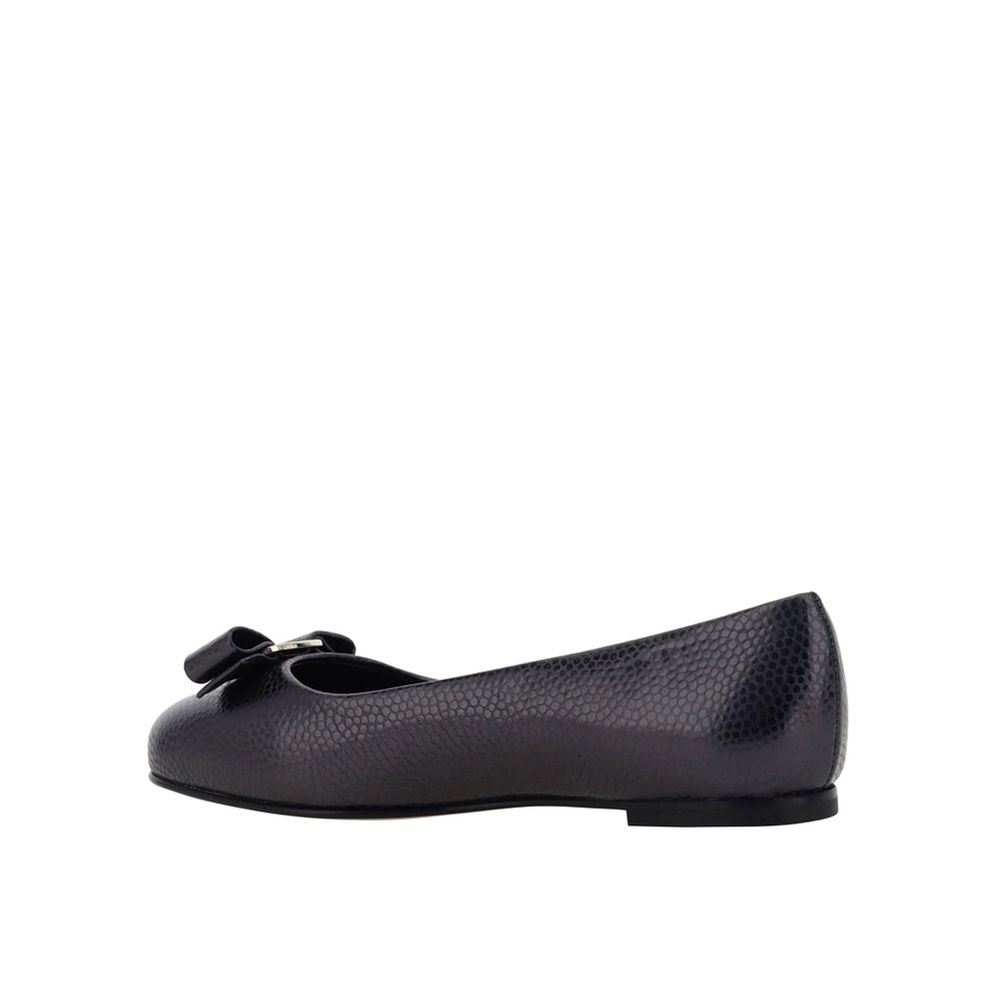 Salvatore Ferragamo Black Calfskin Ballet Flats | Regal Royce