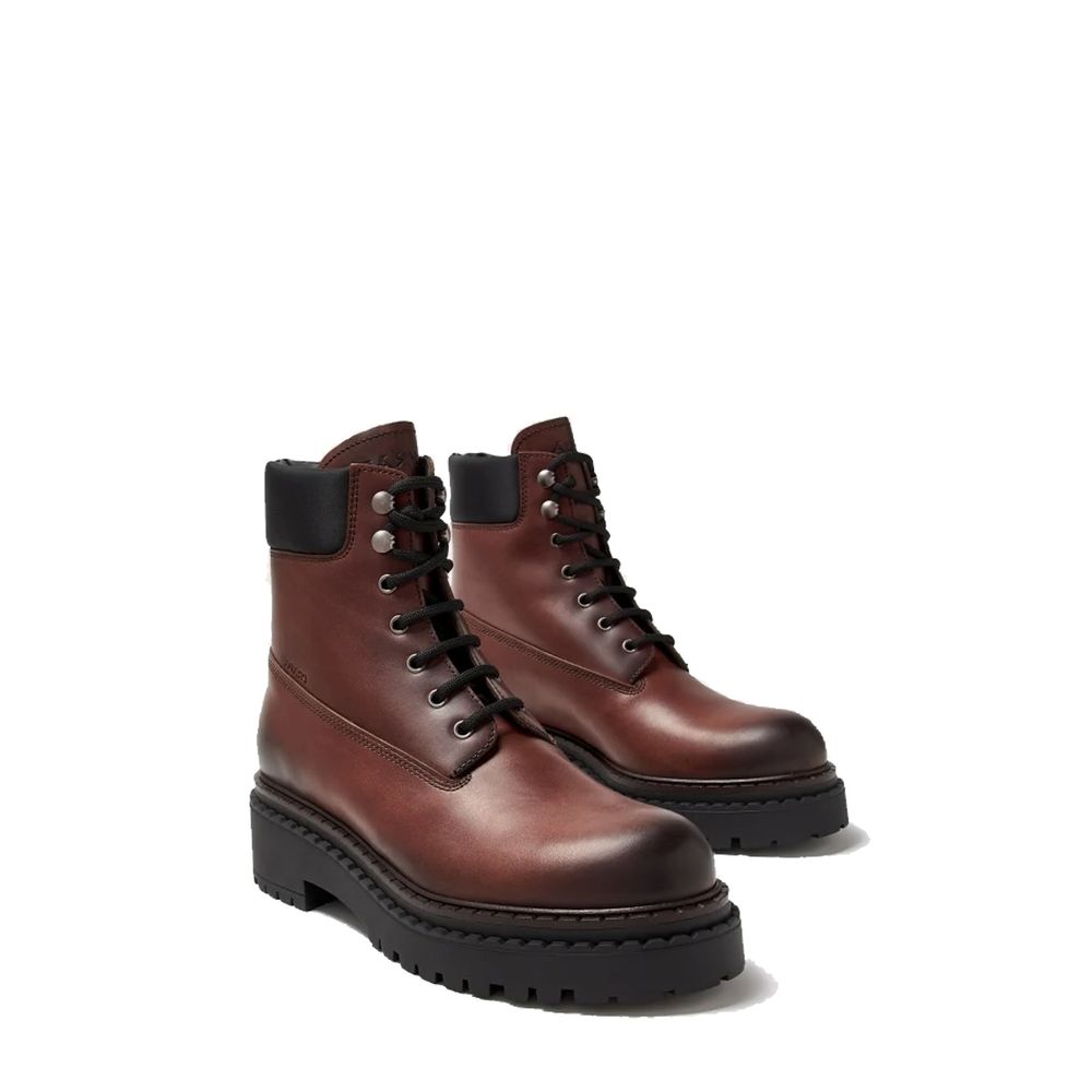 Prada Brown Calfskin Lace-Up Boots | Regal Royce