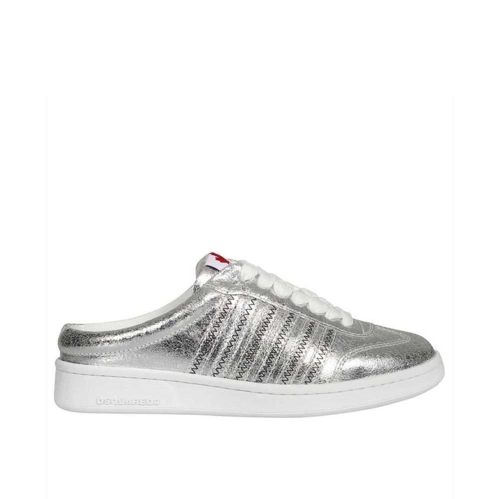 Dsquared² Silver Calfskin Low Top Sneakers | Regal Royce