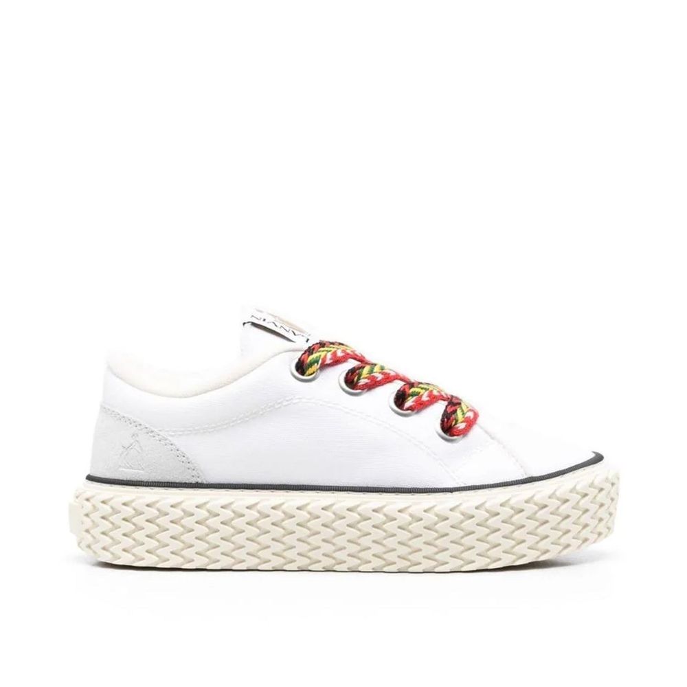 Lanvin White Cotton Low Top Sneakers | Regal Royce