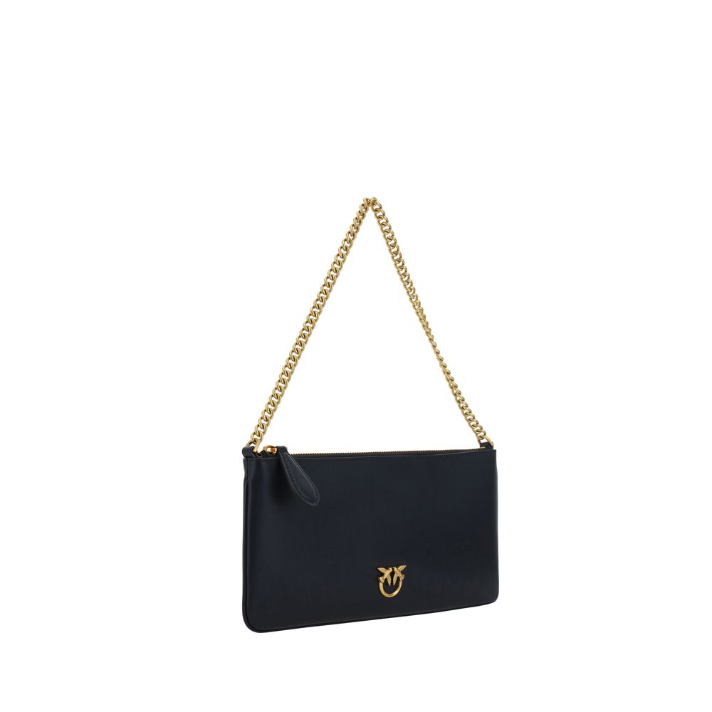 PINKO Black Calf Leather Bos Taurus Shoulder Bag | Regal Royce