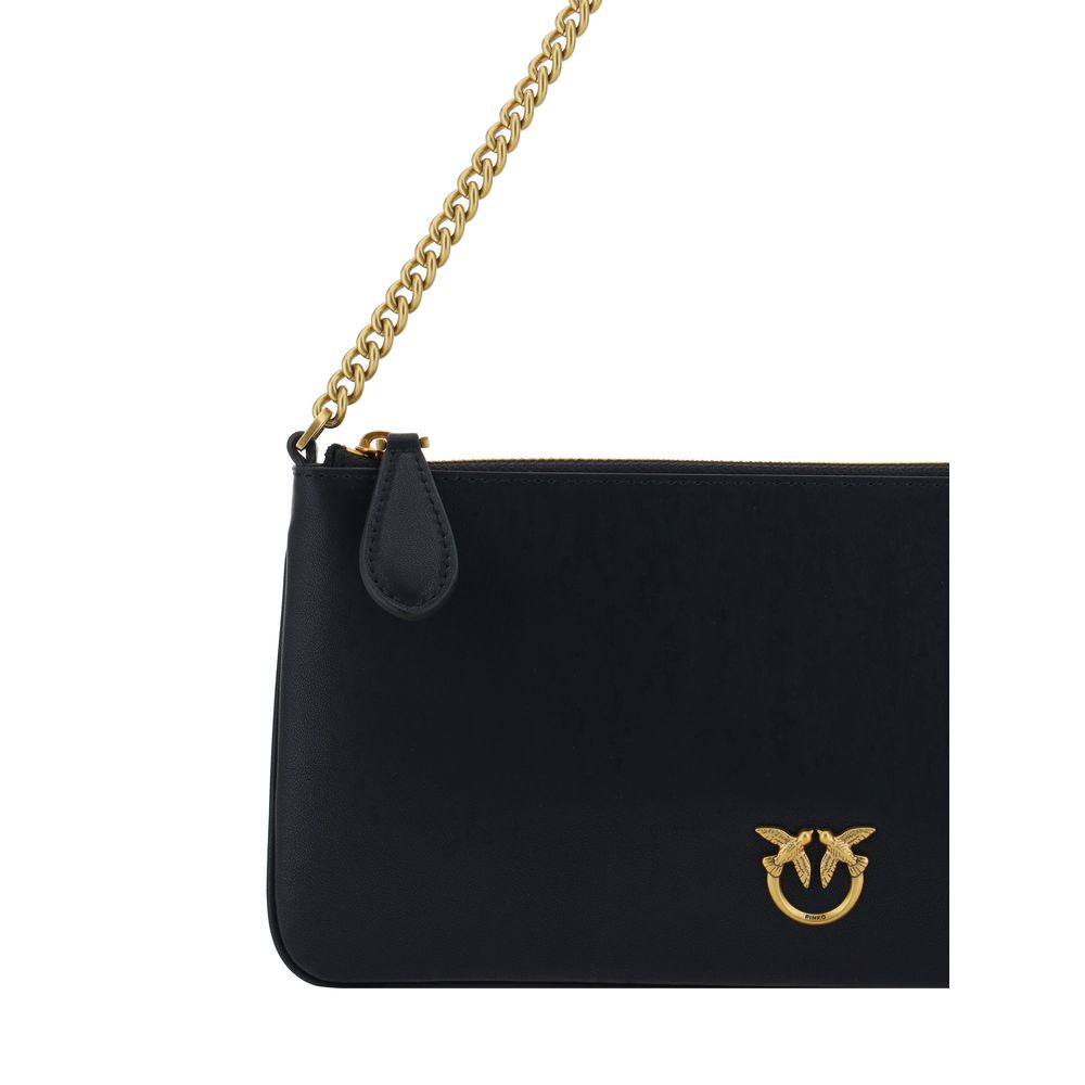 PINKO Black Calf Leather Bos Taurus Shoulder Bag | Regal Royce
