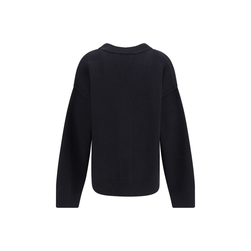 Ami Paris Black Fleece Wool Cardigan | Regal Royce