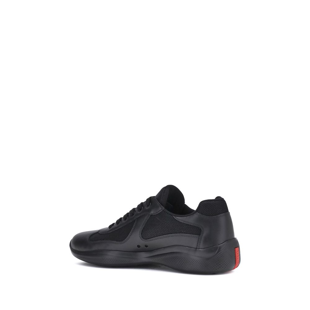 Prada Black Calf Leather Bos Taurus Athletic Sneakers | Regal Royce