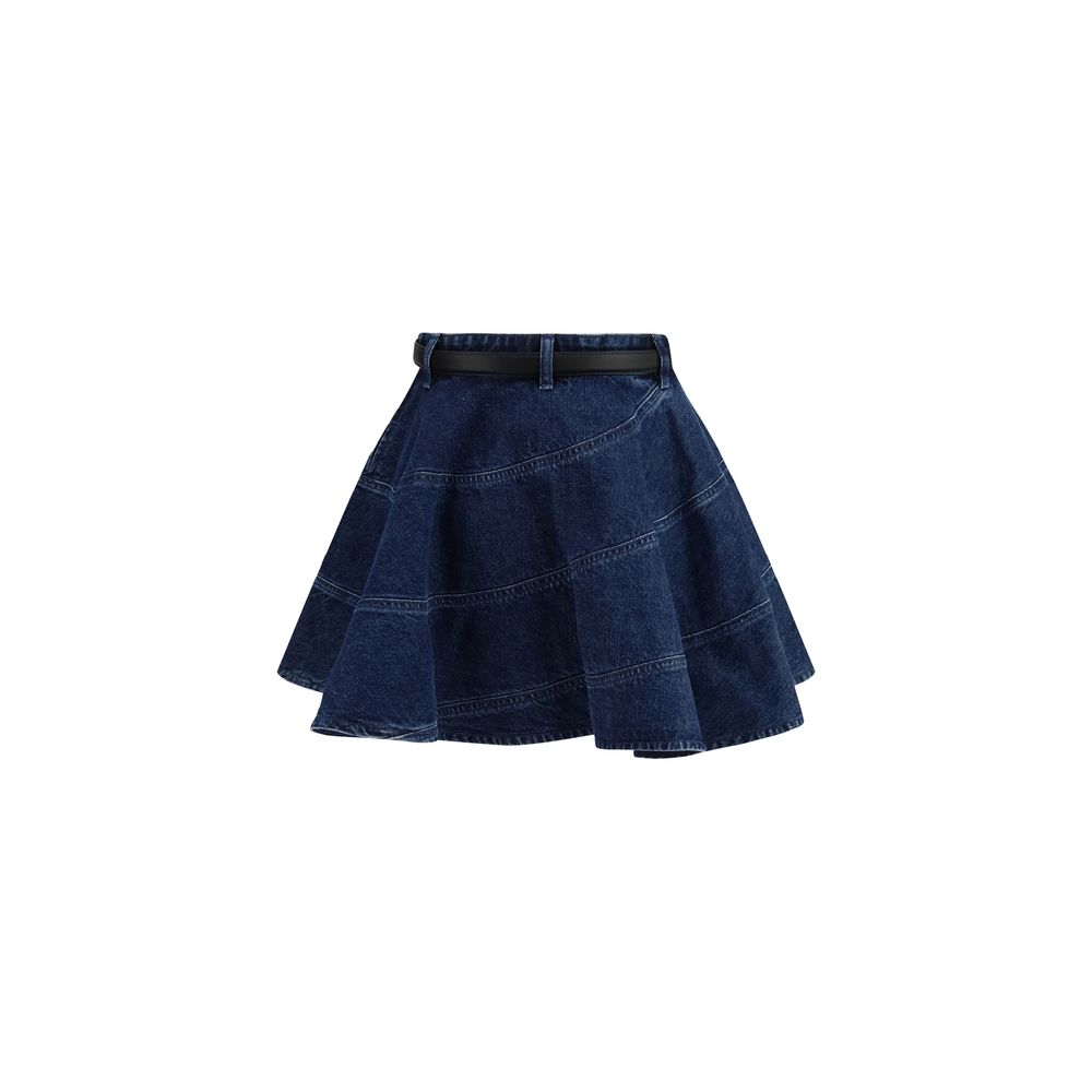 Self-Portrait Blue Cotton Mini Skirt | Regal Royce
