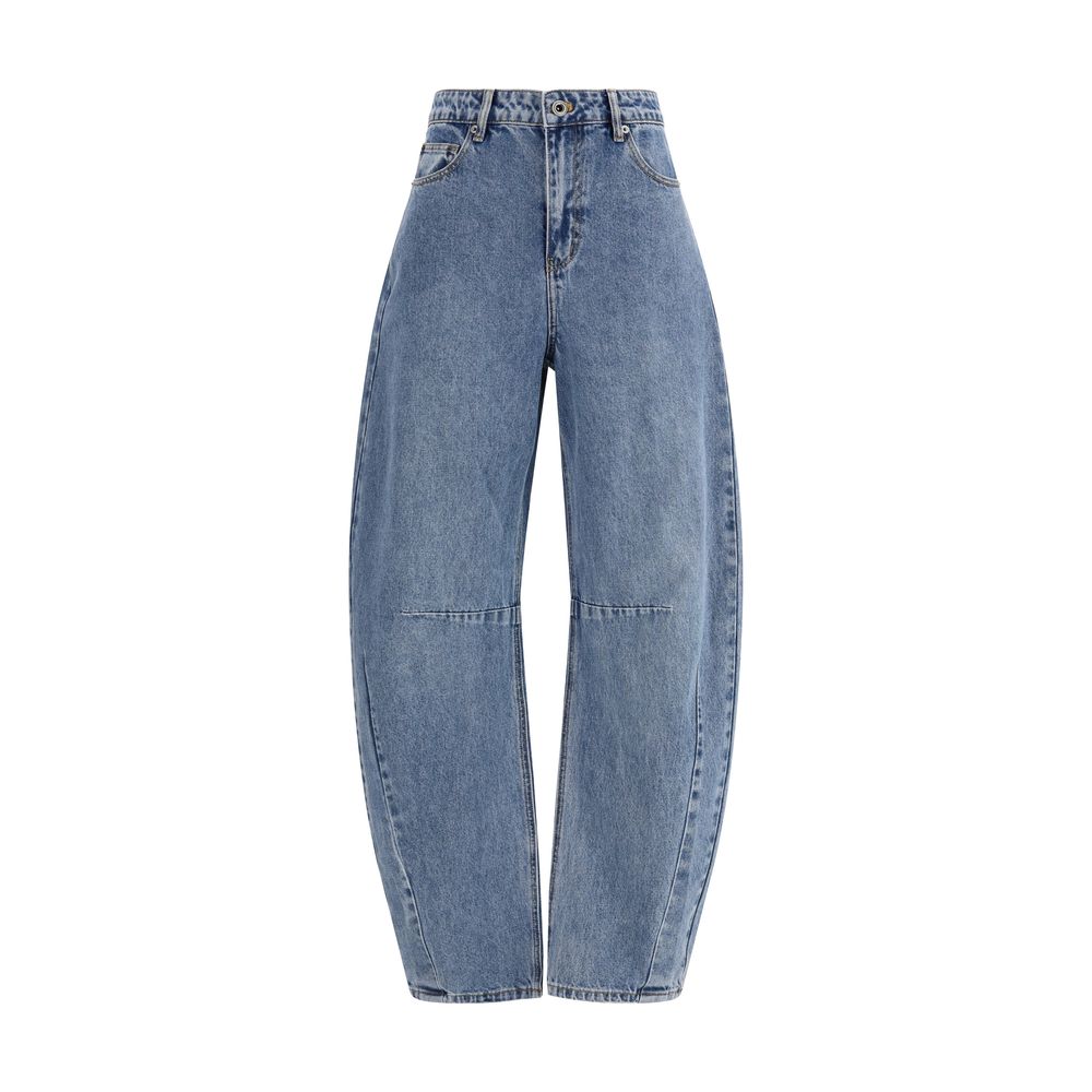 Self-Portrait Blue Cotton Relaxed Fit Jeans | Regal Royce