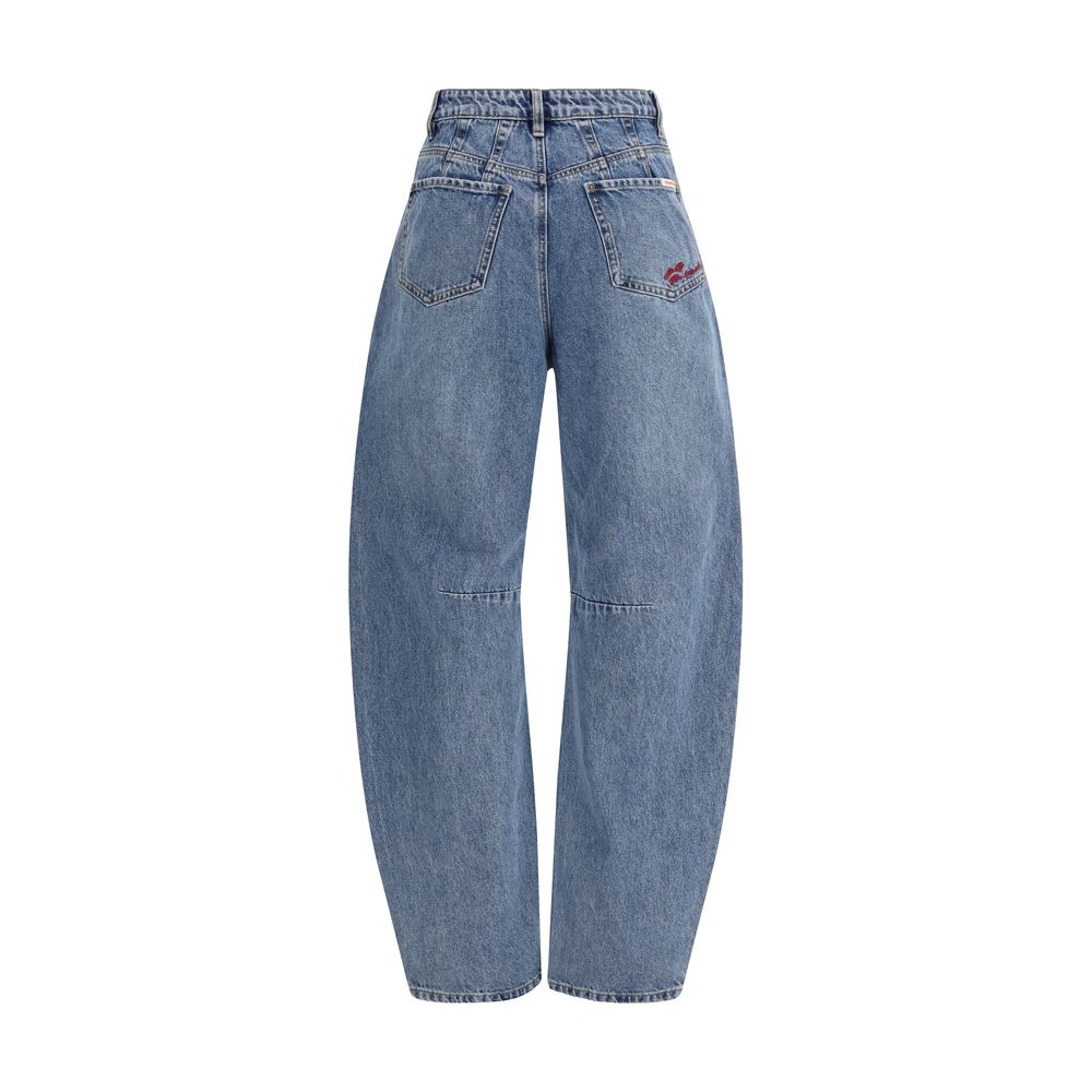 Self-Portrait Blue Cotton Relaxed Fit Jeans | Regal Royce