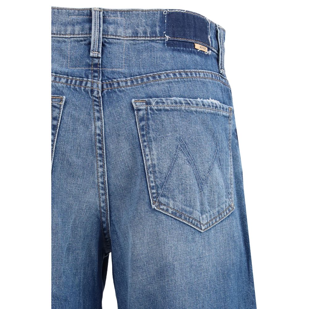 Mother Denim Blue Cotton Flared Jeans | Regal Royce