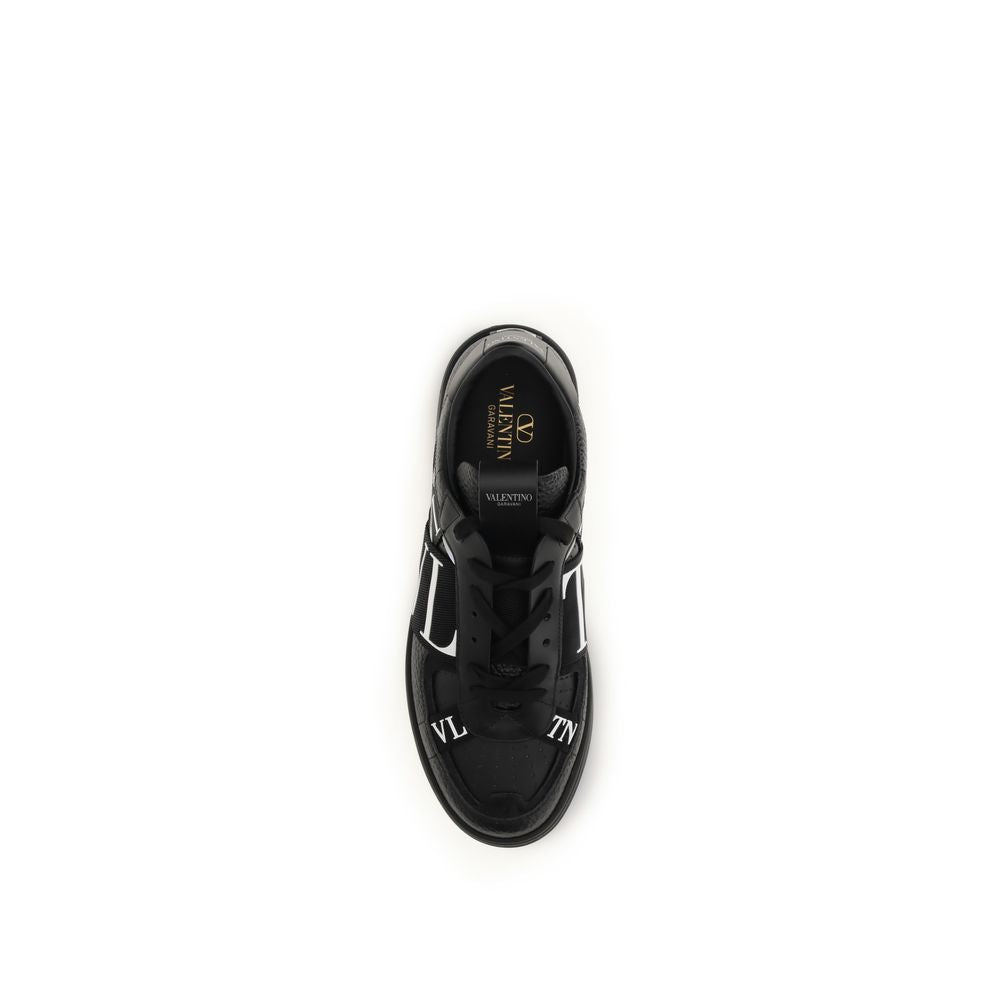 Valentino Garavani Black Calf Leather Bos Taurus Low Top Sneakers | Regal Royce