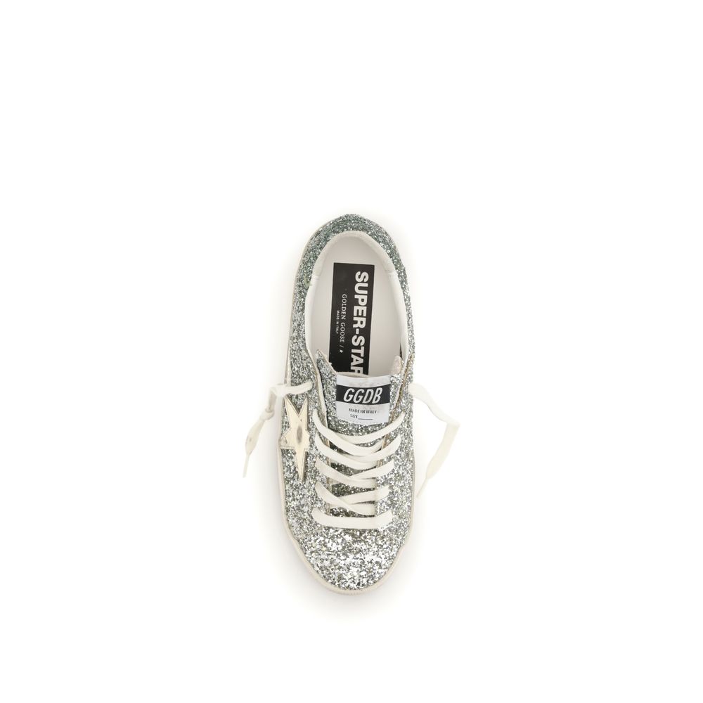 Golden Goose Silver Fabric Low Top Sneakers | Regal Royce