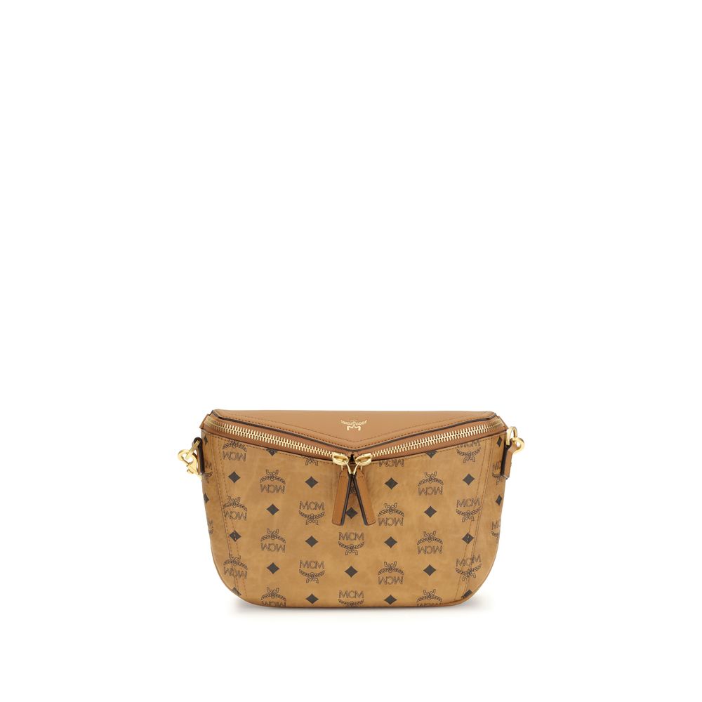 MCM Beige Calf Leather Bos Taurus Shoulder Bag | Regal Royce