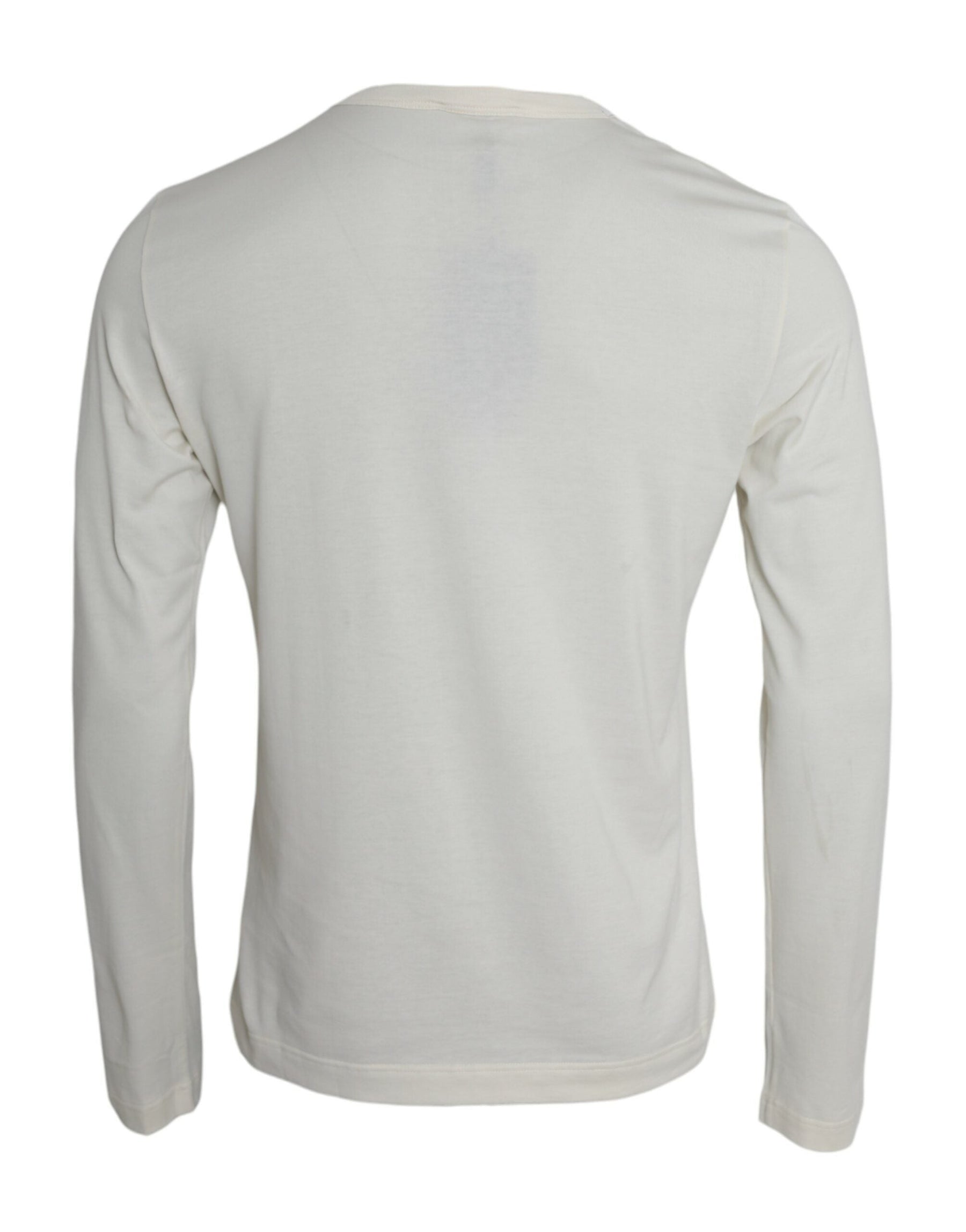 Dolce & Gabbana White Cotton Long Sleeve T-Shirt | Regal Royce