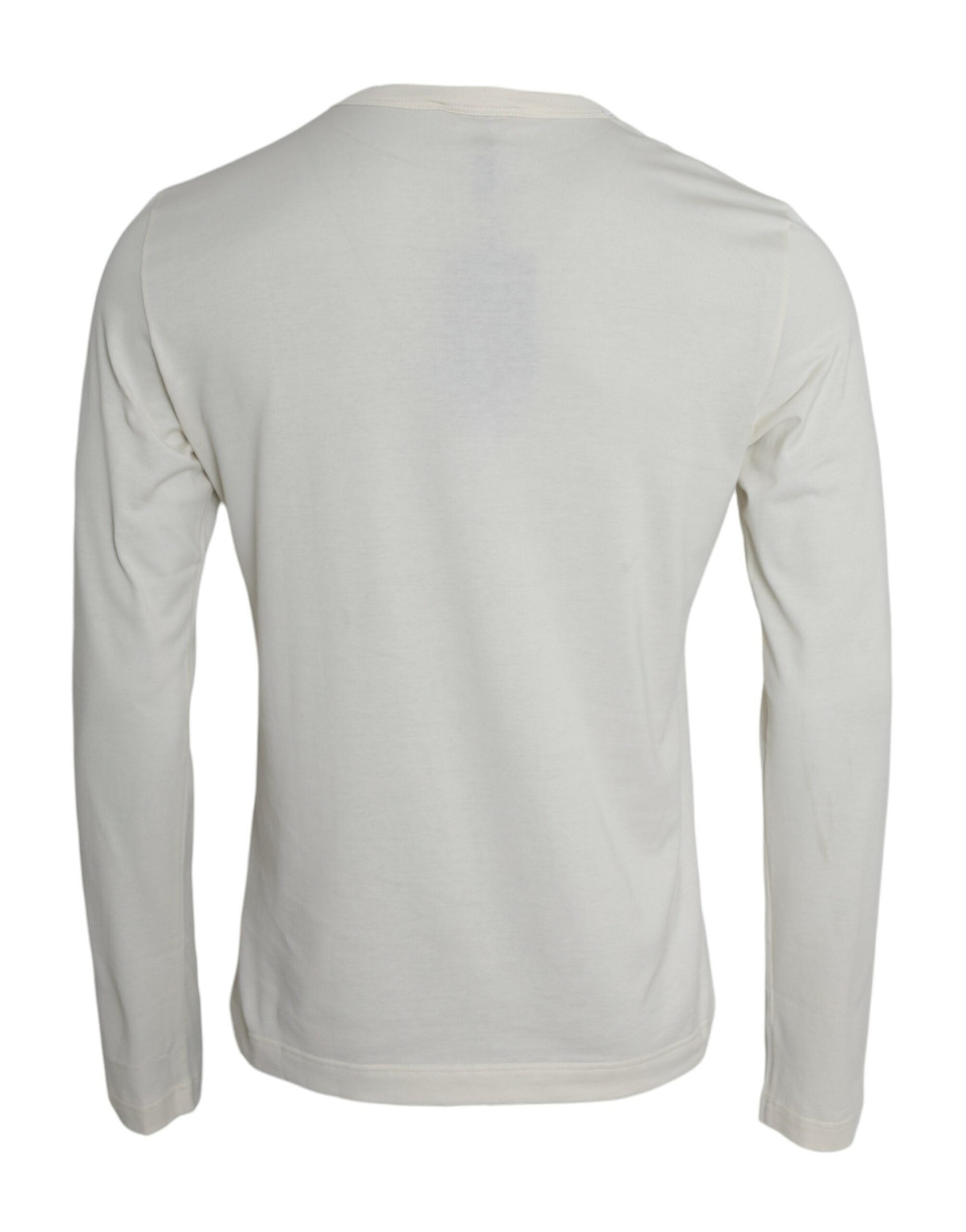 Dolce & Gabbana White Cotton Long Sleeve T-Shirt | Regal Royce
