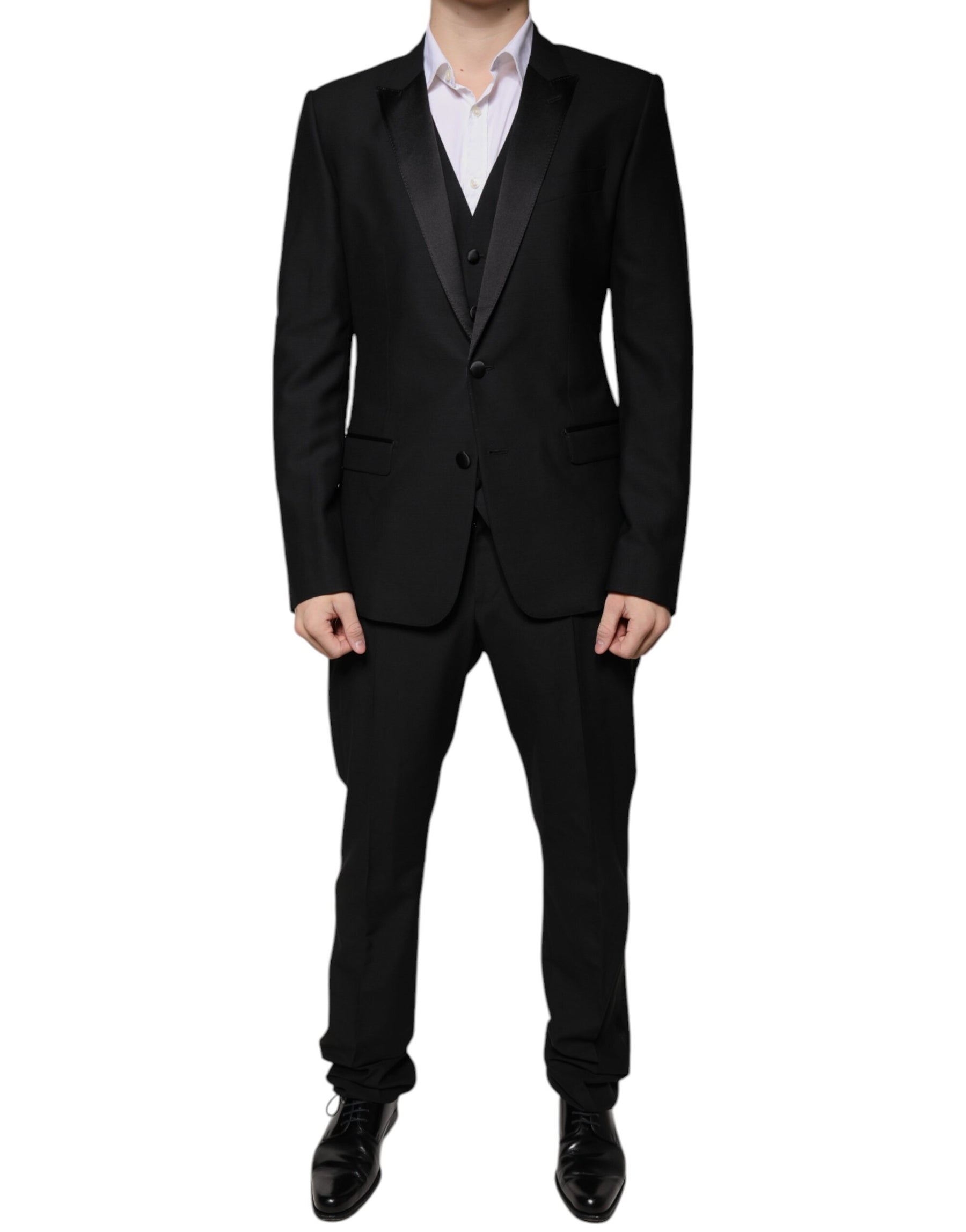 Dolce & Gabbana Black Virgin Wool Tuxedo | Regal Royce