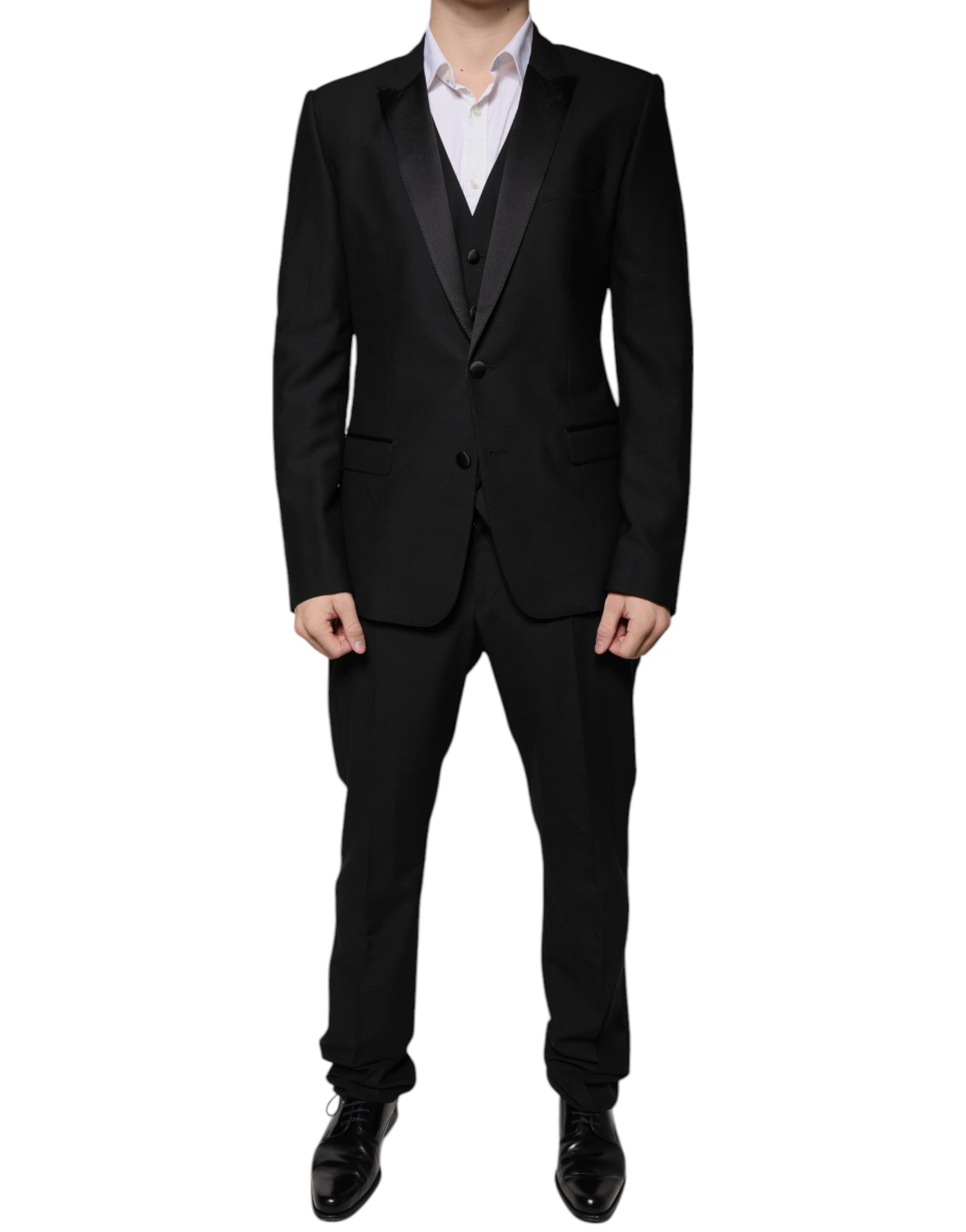 Dolce & Gabbana Black Virgin Wool Tuxedo | Regal Royce