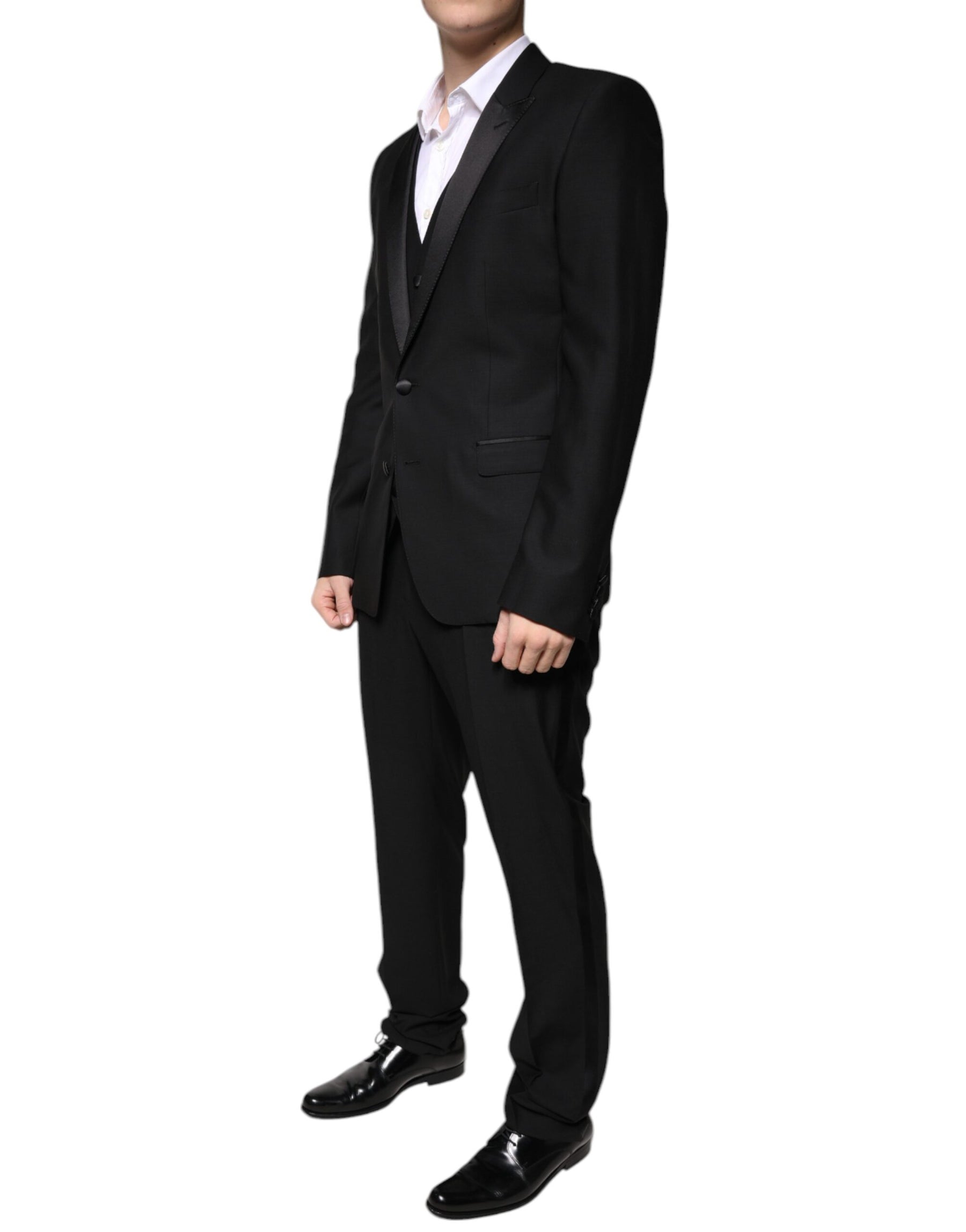 Dolce & Gabbana Black Virgin Wool Tuxedo | Regal Royce