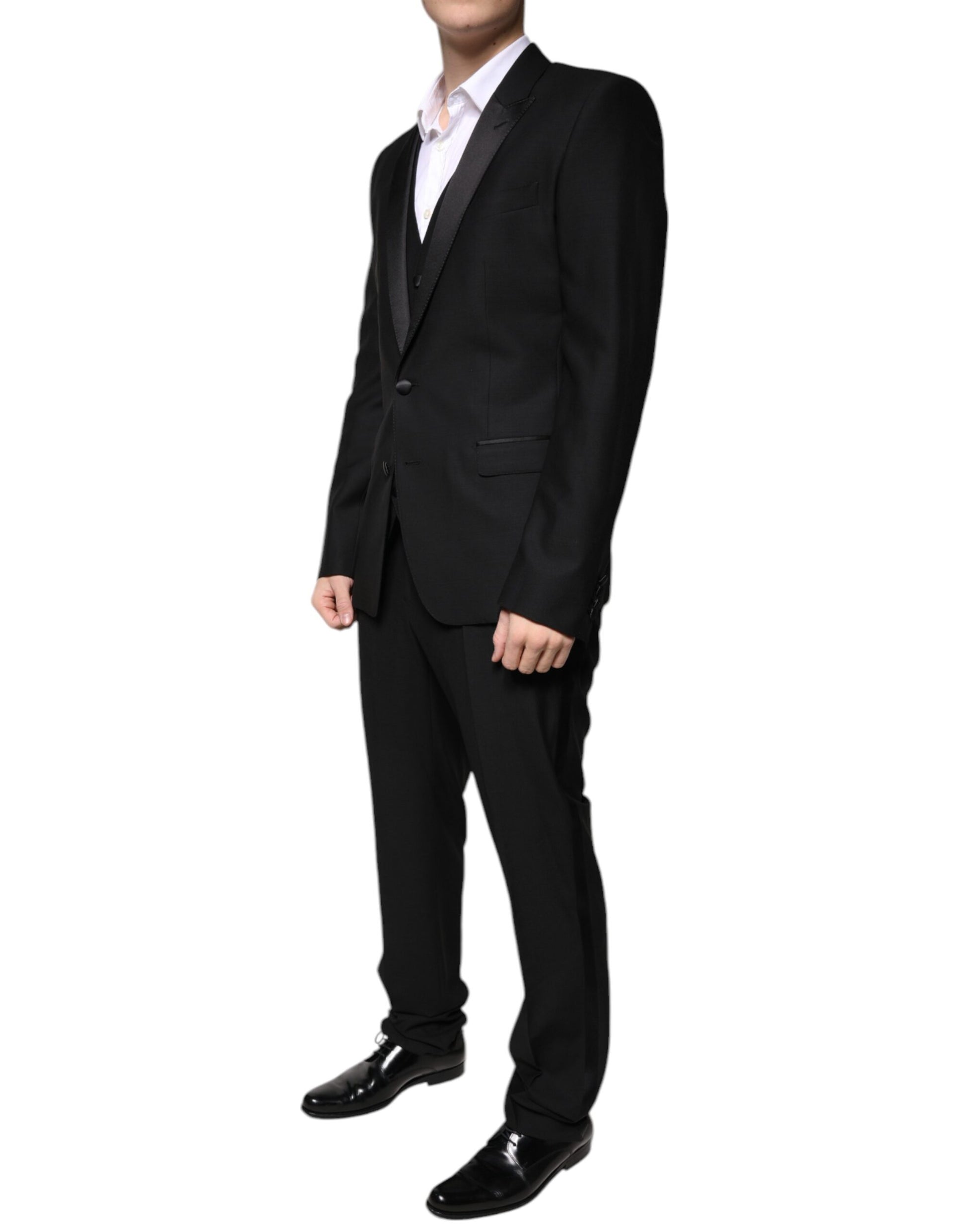 Dolce & Gabbana Black Virgin Wool Tuxedo | Regal Royce