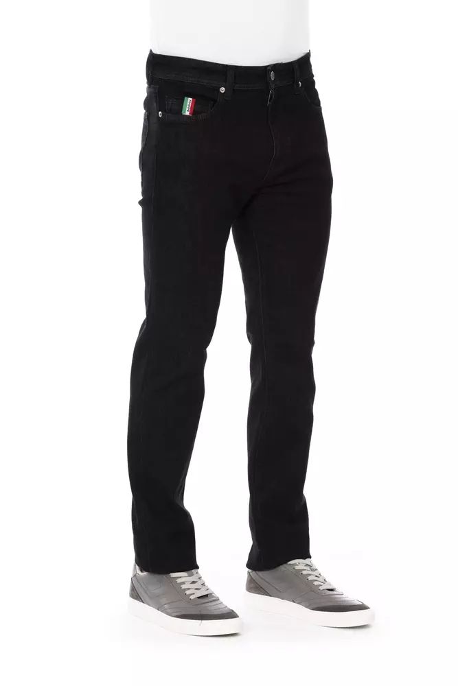 Baldinini Trend Black Cotton Straight-Leg Jeans | Regal Royce