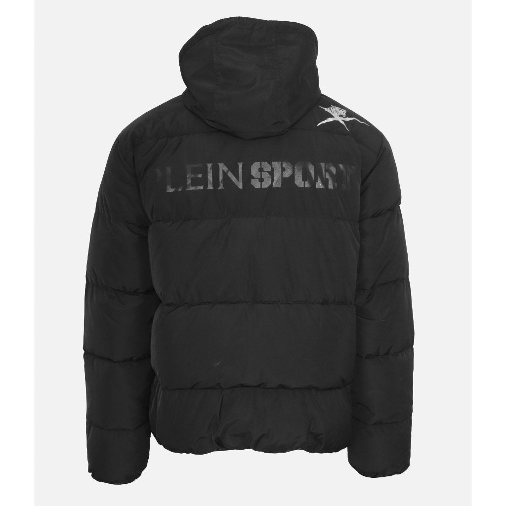 Plein Sport Black Polyester Parka | Regal Royce