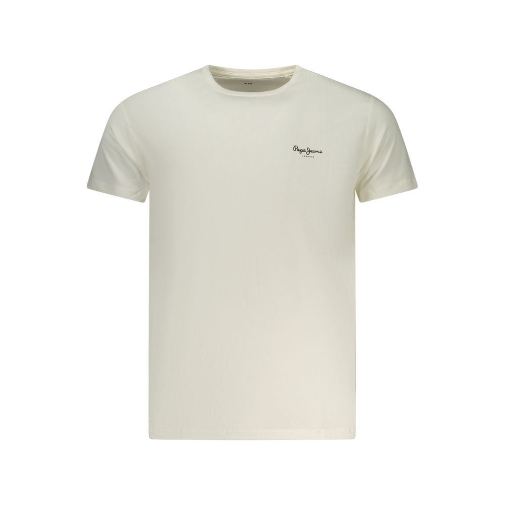 Pepe Jeans Bianco Cotton Men's T-Shirt | Regal Royce