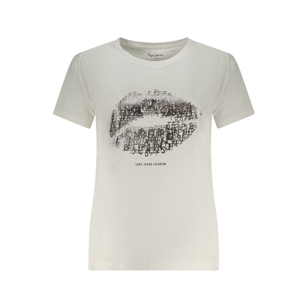Pepe Jeans Bianco Cotton Women T-Shirt | Regal Royce
