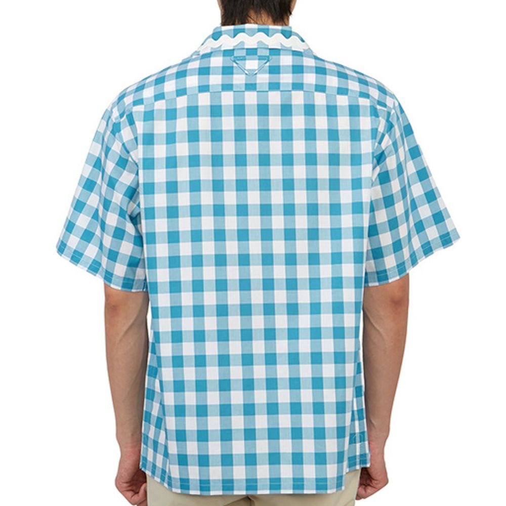 Prada Blue Cotton Pattern Shirt | Regal Royce