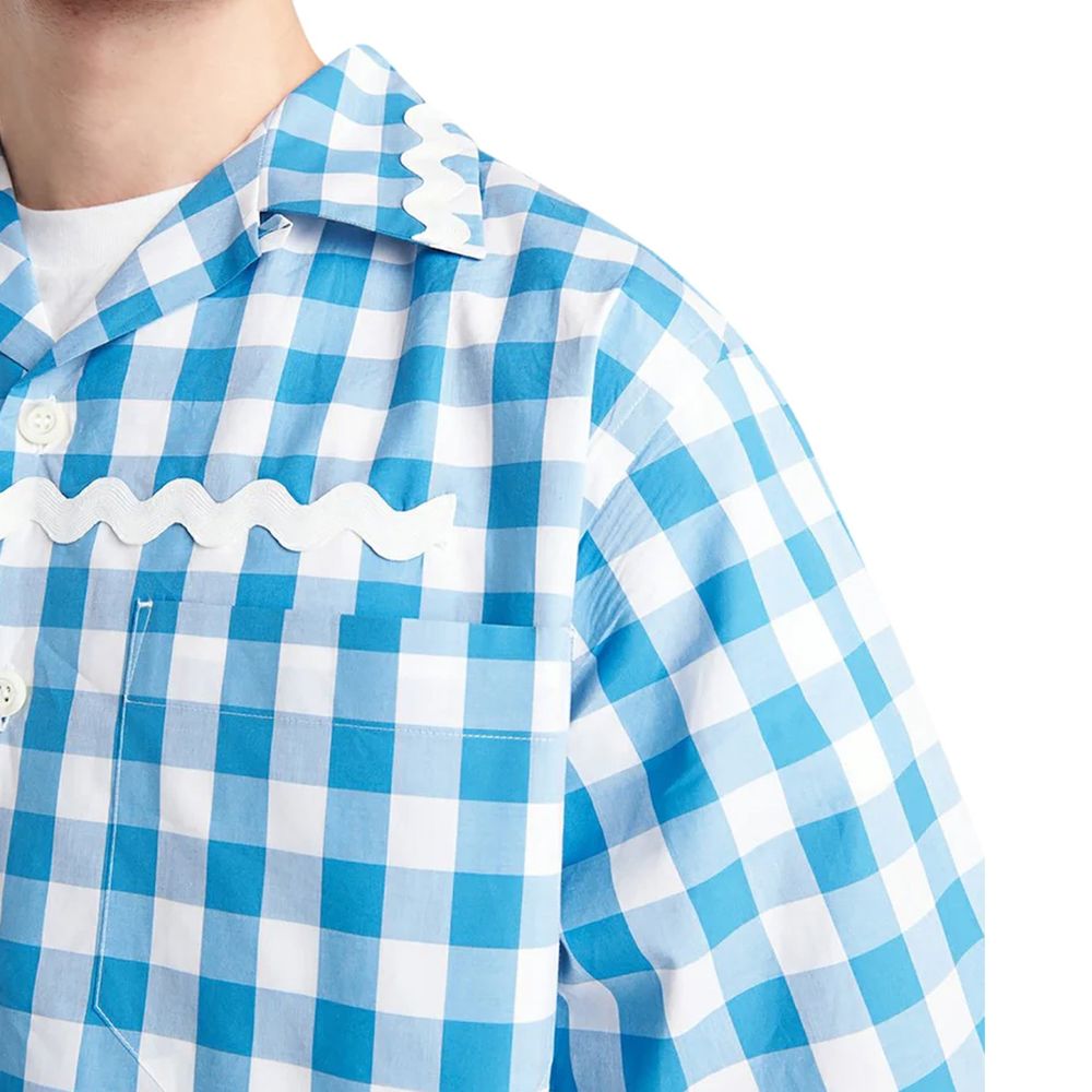 Prada Blue Cotton Pattern Shirt | Regal Royce