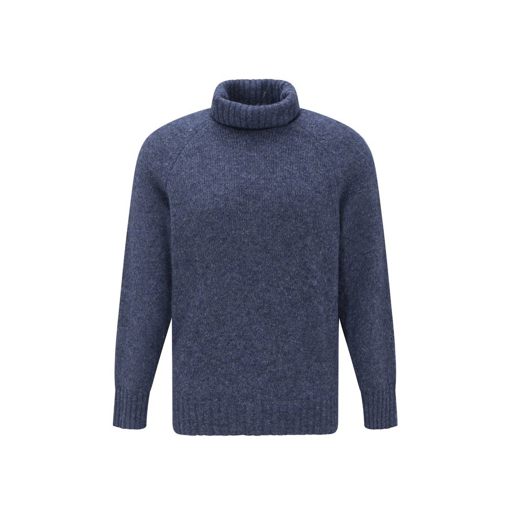 Brunello Cucinelli Blue Alpaca Leather Turtleneck | Regal Royce